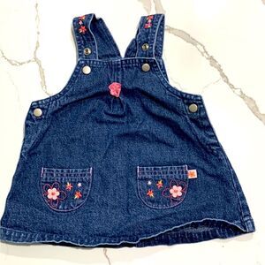 CARTER’S | Tykes Girls Denim Blue Jeans Dress Flowers